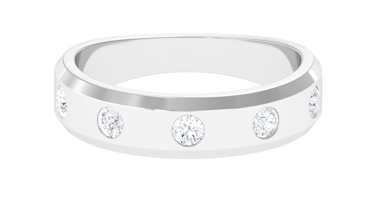 Certified Natural Diamond Mens Wedding Band