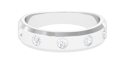 Certified Natural Diamond Mens Wedding Band