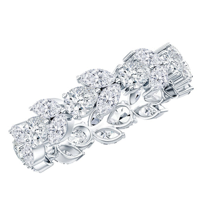 Certified Moissanite Leaf Eternity Band Ring for Women