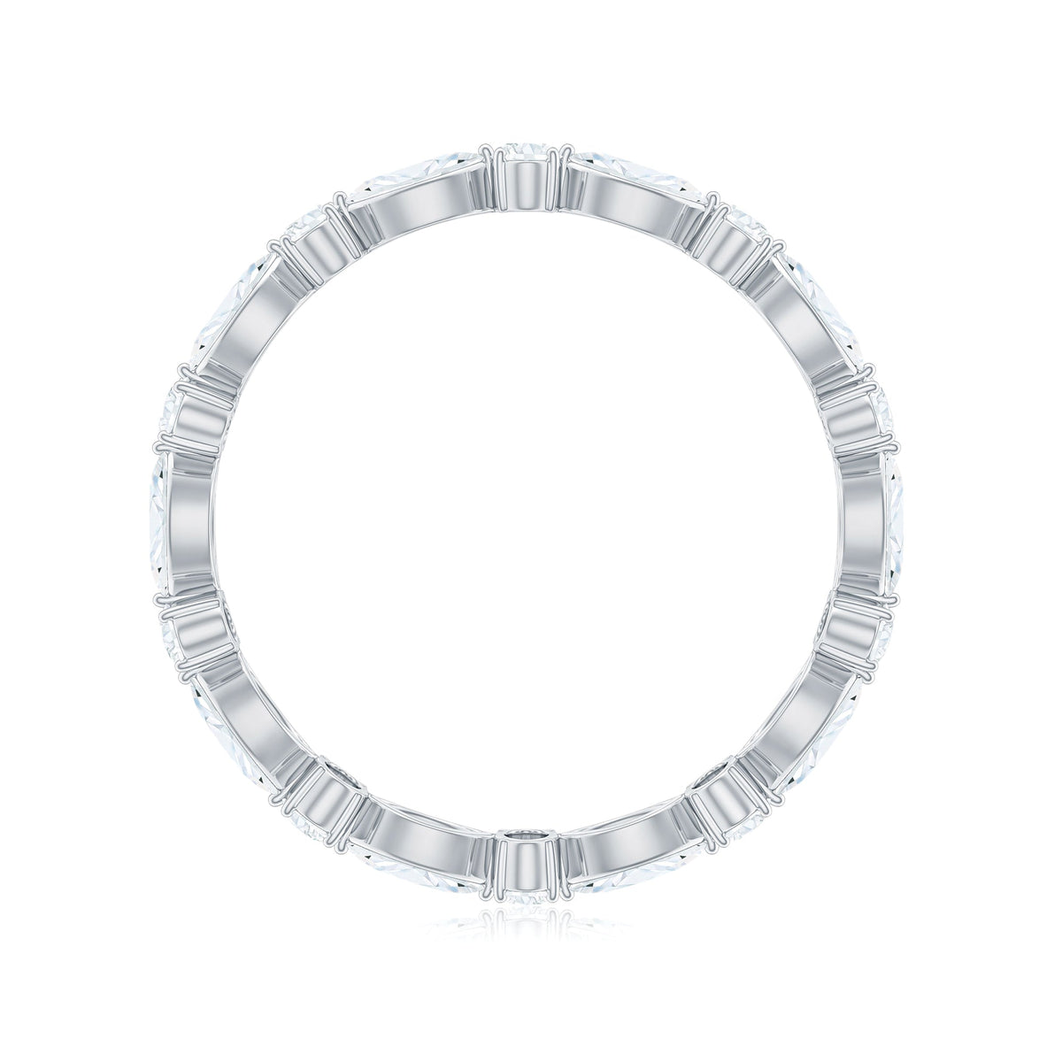 Oval and Marquise Cut Moissanite Stackable Eternity Ring