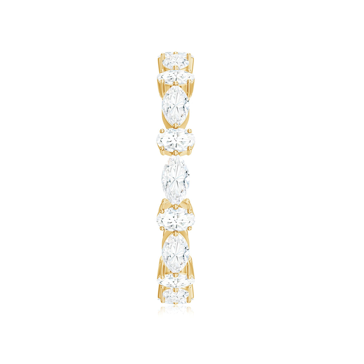 Oval and Marquise Cut Moissanite Stackable Eternity Ring