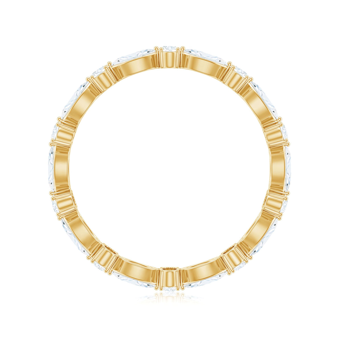 Oval and Marquise Cut Moissanite Stackable Eternity Ring