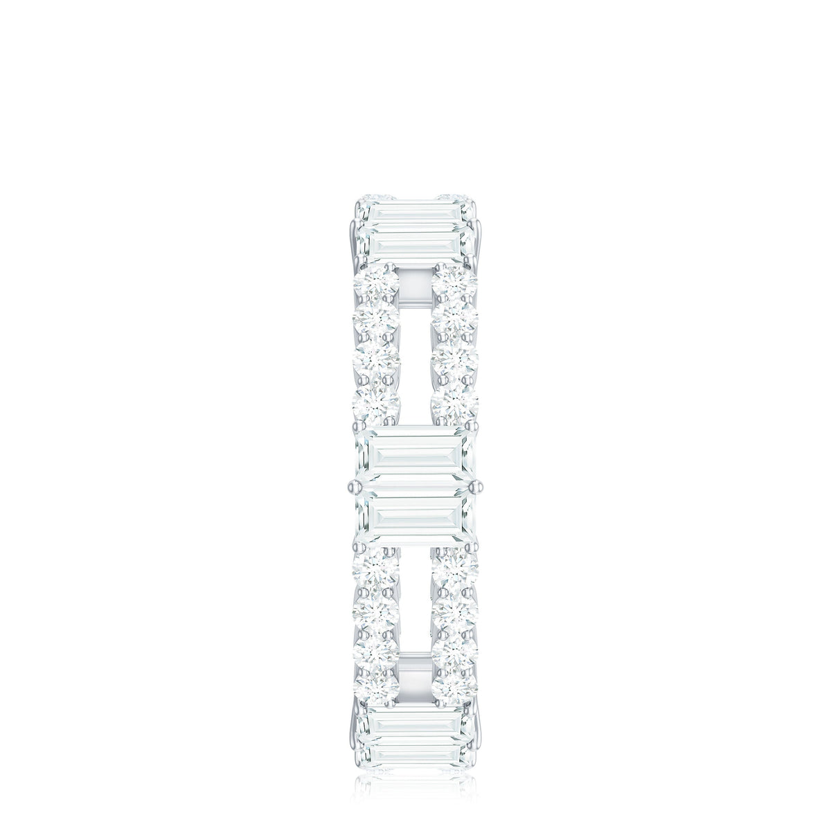 Unique Moissanite Eternity Wedding Band Ring