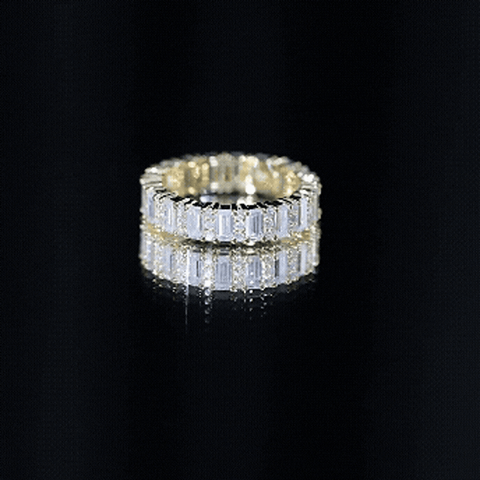 Anillo de aniversario de boda de moissanita certificada para mujer