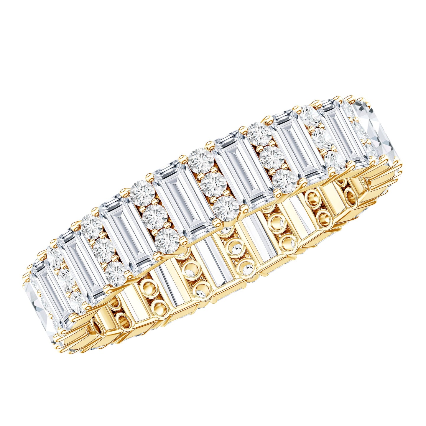 Anillo de aniversario de boda de moissanita certificada para mujer