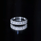 Certified Baguette Moissanite Half Eternity Band Ring for Women