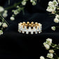 Anillo de banda de eternidad con baguette de moissanita certificada