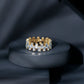 Anillo de banda de eternidad con baguette de moissanita certificada