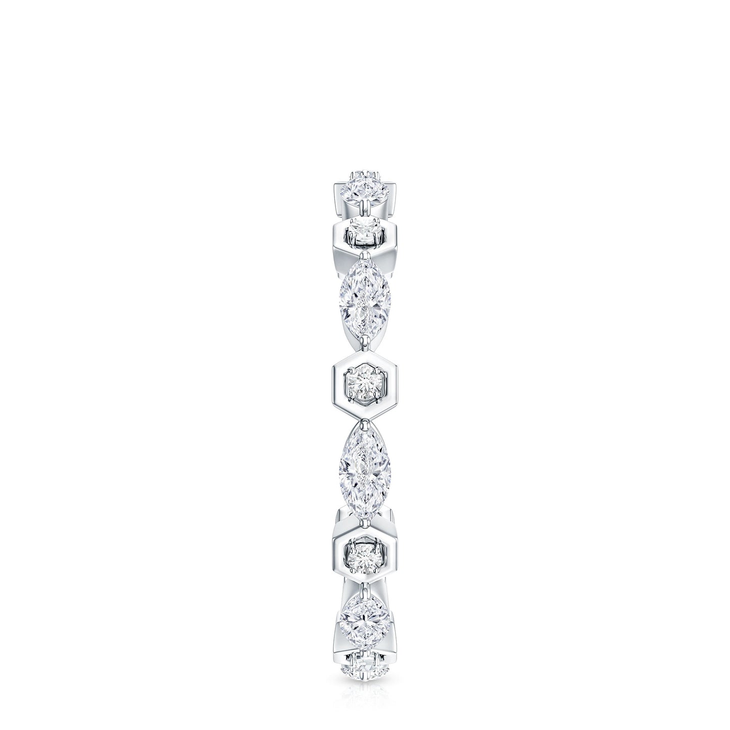 Certified Moissanite Contemporary Eternity Ring