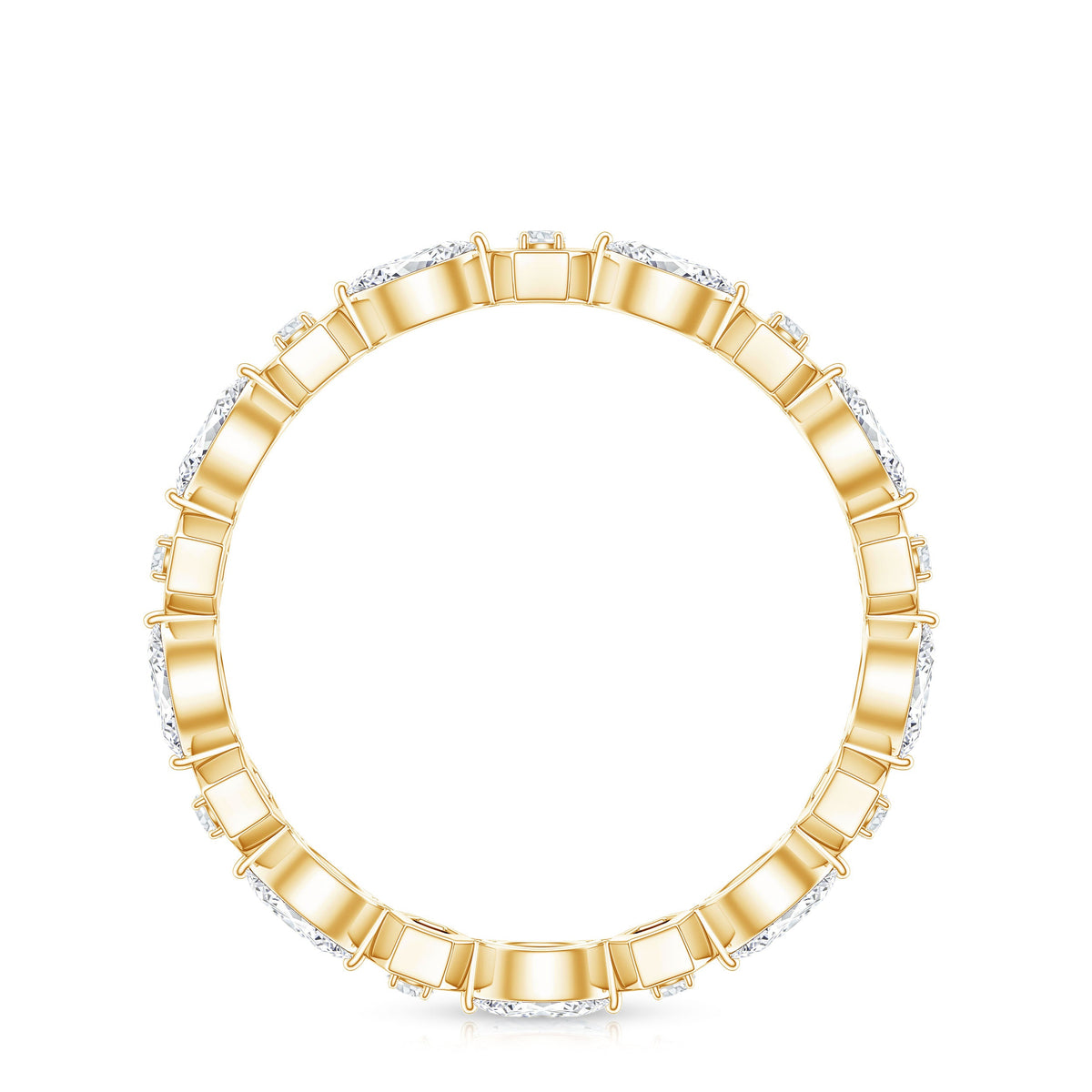 Certified Moissanite Contemporary Eternity Ring
