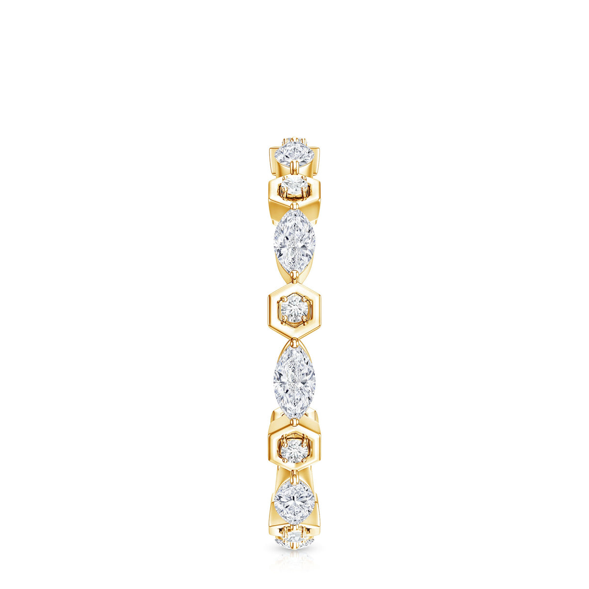 Certified Moissanite Contemporary Eternity Ring