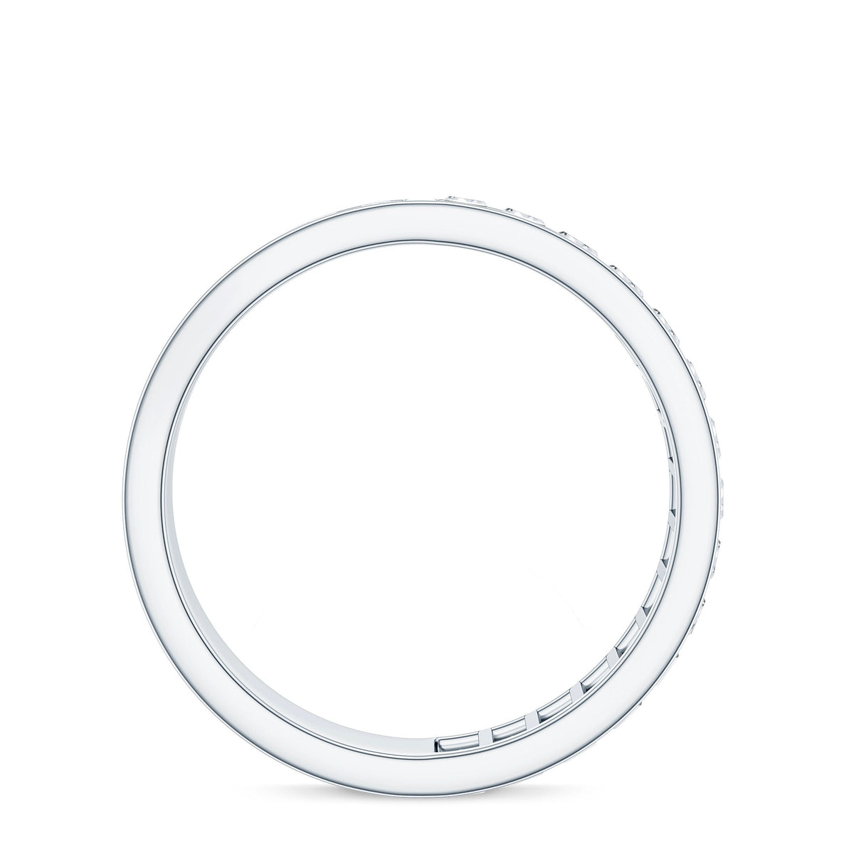 Certified Moissanite Wide Eternity Wedding Band