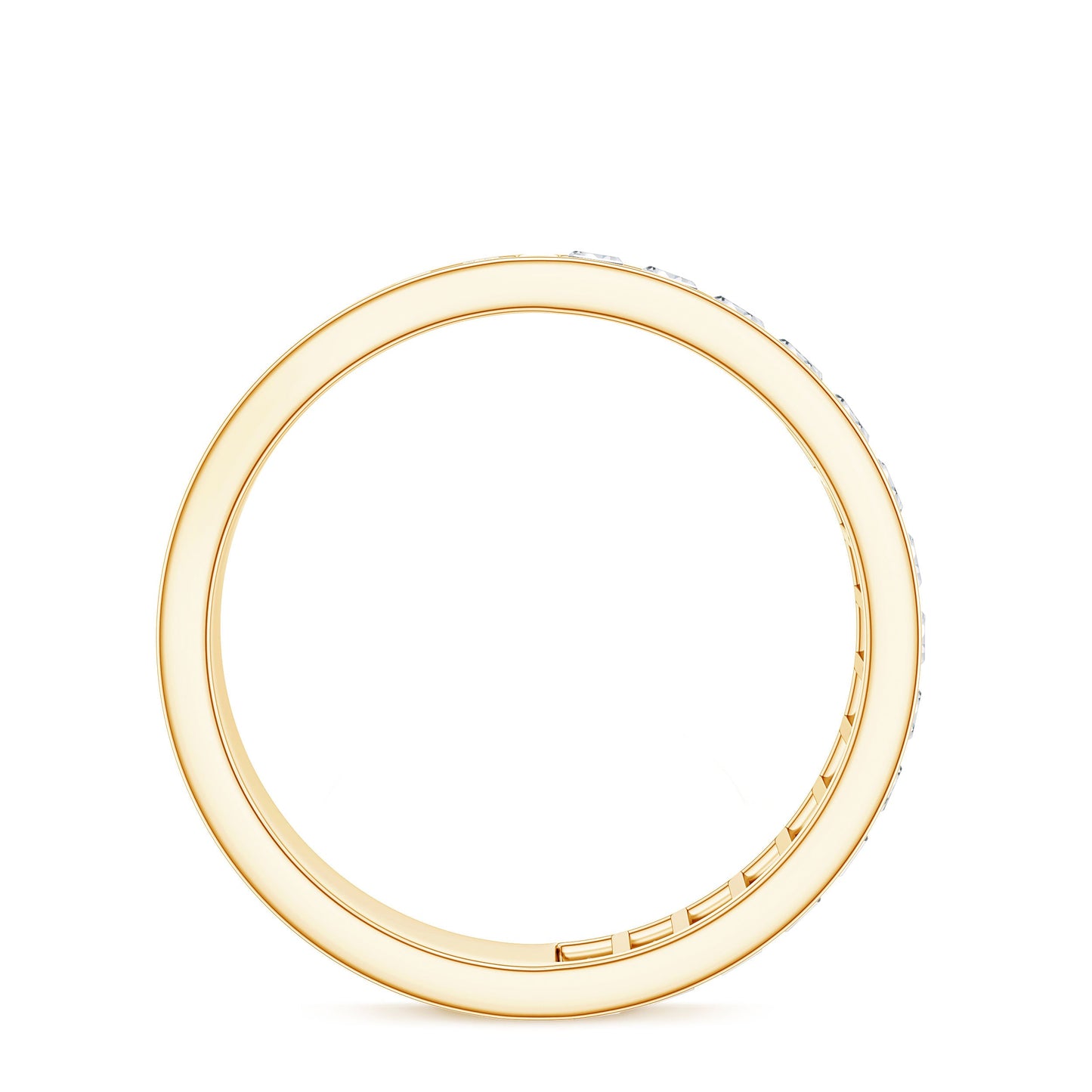 Certified Moissanite Wide Eternity Wedding Band