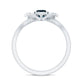 Flower Inspired London Blue Topaz and Diamond Engagement Ring