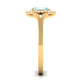 Emerald Cut Aquamarine Engagement Ring with Diamond Floral Halo