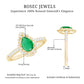 Anillo de compromiso de esmeralda talla pera con diamantes con motivos naturales