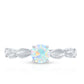 Nature Inspired Solitaire Ethiopian Rainbow Opal Leaf Ring