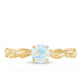 Nature Inspired Solitaire Ethiopian Rainbow Opal Leaf Ring