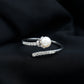 Natural 2 Carat Freshwater Pearl Wrap Ring with Diamond