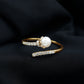 Natural 2 Carat Freshwater Pearl Wrap Ring with Diamond