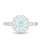 Anillo de compromiso de ópalo etíope con diseño floral de aspecto vintage con diamante