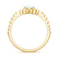 Anillo de compromiso de ópalo etíope con diseño floral de aspecto vintage con diamante