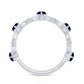 Blue Sapphire and Diamond Vintage Half Eternity Wedding Band