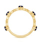 Blue Sapphire and Diamond Vintage Half Eternity Wedding Band