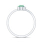 Bezel Set Emerald and Lab Diamond Two Stone Promise Ring