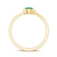 Bezel Set Emerald and Lab Diamond Two Stone Promise Ring