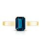 2.2 Carat Emerald Cut London Blue Topaz Solitaire Ring with Certificate