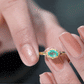 Genuine Emerald Antique Looking Engagement Ring With Certificate