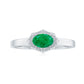 Genuine Emerald Antique Looking Engagement Ring With Certificate