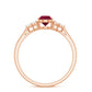 Natural 0.8 Carat Ruby Pear Shaped Engagement Ring with Diamond