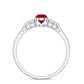 Natural 0.8 Carat Ruby Pear Shaped Engagement Ring with Diamond