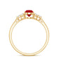 Natural 0.8 Carat Ruby Pear Shaped Engagement Ring with Diamond