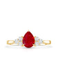 Natural 0.8 Carat Ruby Pear Shaped Engagement Ring with Diamond