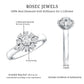 Certified Real Diamond Flower Engagement Ring for Women
