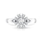 Certified Real Diamond Flower Engagement Ring for Women