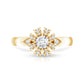 Certified Real Diamond Flower Engagement Ring for Women