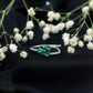 Pear Shaped Emerald and Diamond 3 Stone Statement Ring