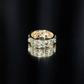 Vintage Looking Lab Grown Emerald Wedding Band for Women