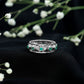 Vintage Looking Lab Grown Emerald Wedding Band for Women