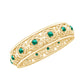 Vintage Looking Lab Grown Emerald Wedding Band for Women