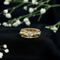 Vintage Looking Lab Grown Emerald Wedding Band for Women