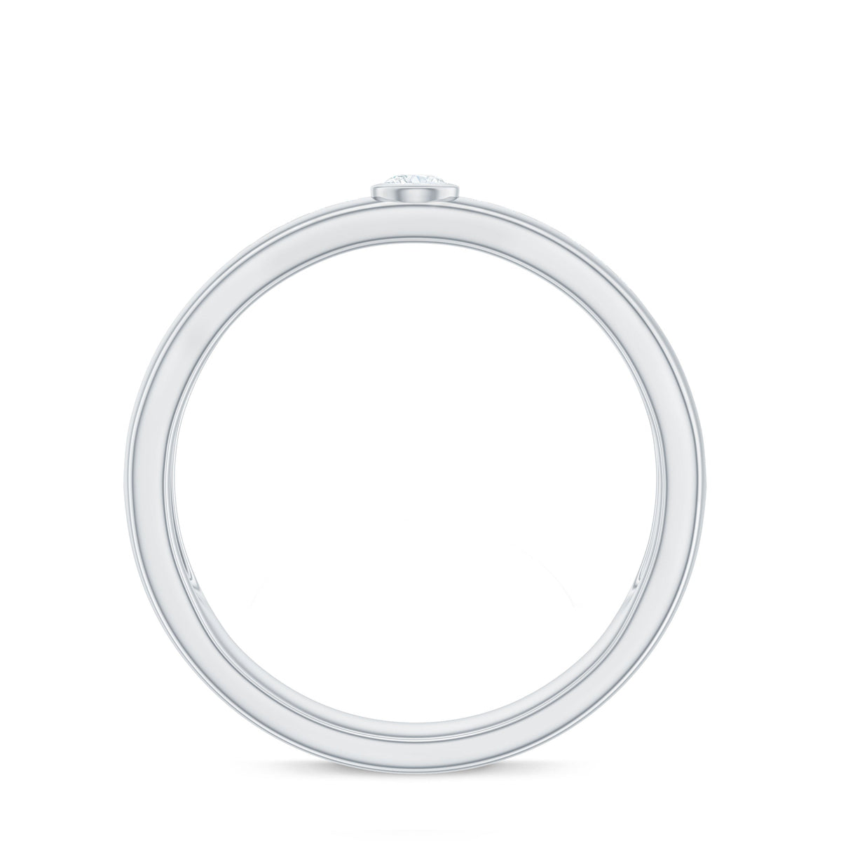 Bezel Set Moissanite Unisex Wedding Band Ring