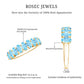 Genuine Oval Cut Aquamarine Half Eternity Ring for Women