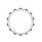 Round Cut Lab Created Ruby and Diamond Wedding Band