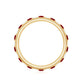Round Cut Lab Created Ruby and Diamond Wedding Band