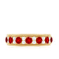 Round Cut Lab Created Ruby and Diamond Wedding Band